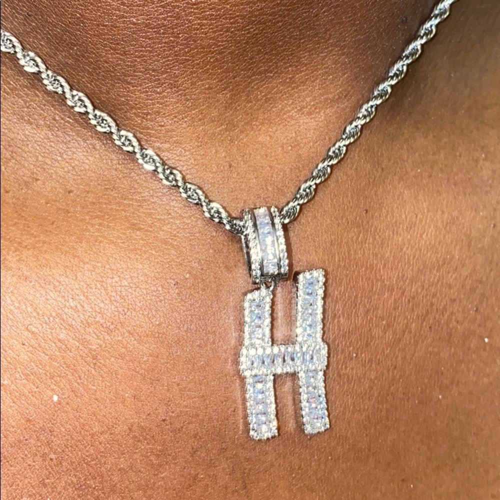 Letter H Bling Necklace